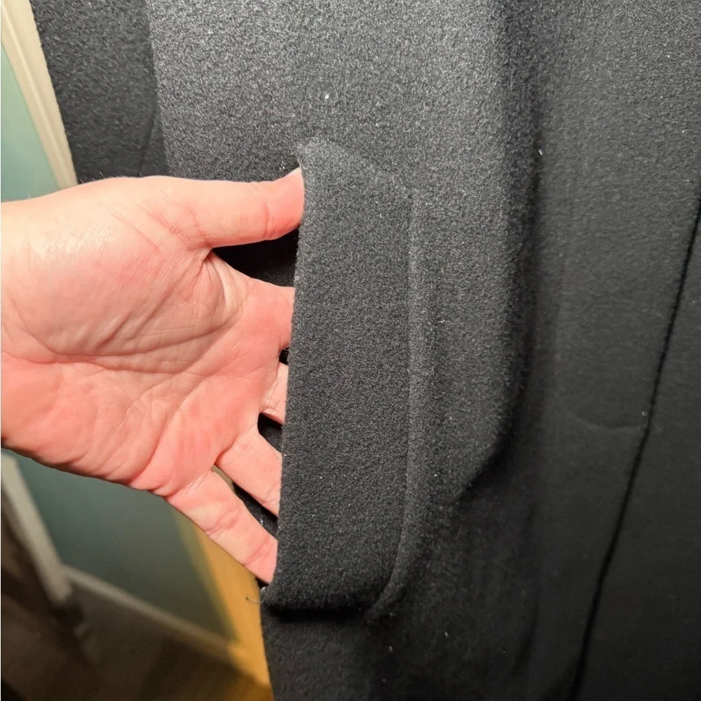 Preston and York Black 100% Wool Coat size 14